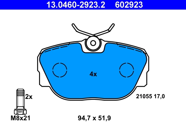 Brake Pad Set, disc brake 13.0460-2923.2