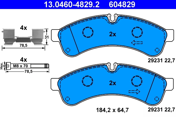 Brake Pad Set, disc brake 13.0460-4829.2