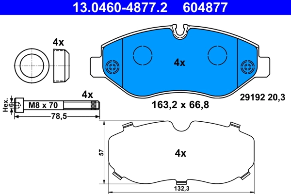 Brake Pad Set, disc brake 13.0460-4877.2