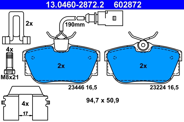 Brake Pad Set, disc brake 13.0460-2872.2