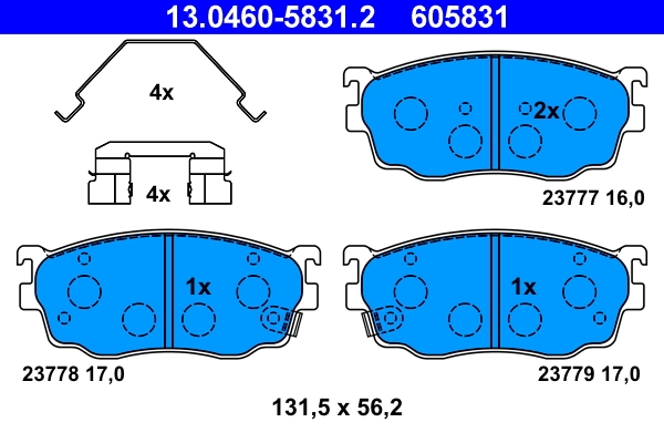 Brake Pad Set, disc brake 13.0460-5831.2