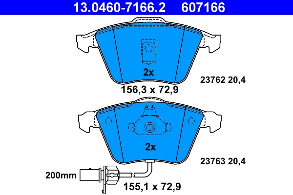 Brake Pad Set, disc brake 13.0460-7166.2