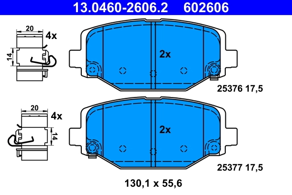 Brake Pad Set, disc brake 13.0460-2606.2