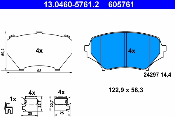 Brake Pad Set, disc brake 13.0460-5761.2