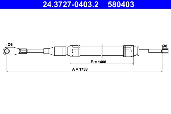 Cable de accionamiento, freno de estacionamiento 24.3727-0403.2