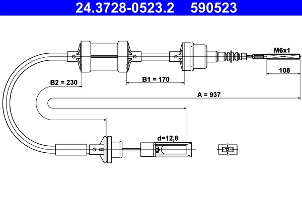 Cable Pull, clutch control 24.3728-0523.2