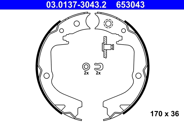 Brake Shoe Set, parking brake 03.0137-3043.2