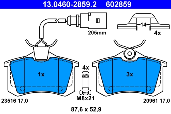 Brake Pad Set, disc brake 13.0460-2859.2