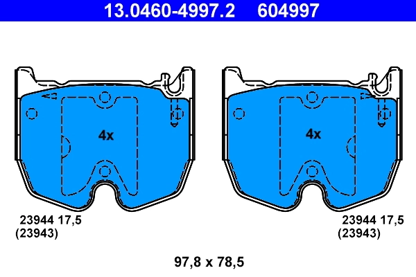 Brake Pad Set, disc brake 13.0460-4997.2
