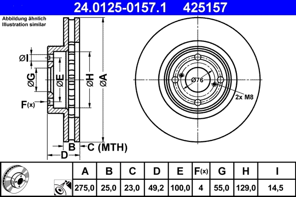 Brake Disc 24.0125-0157.1