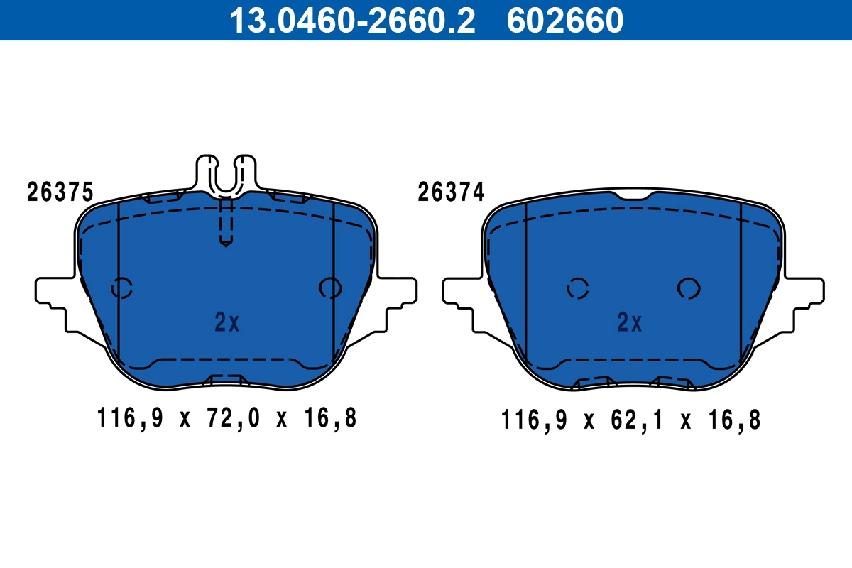 Brake Pad Set, disc brake 13.0460-2660.2