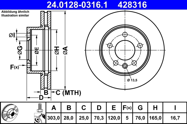 Brake Disc 24.0128-0316.1