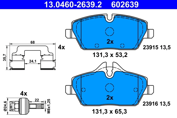 Brake Pad Set, disc brake 13.0460-2639.2