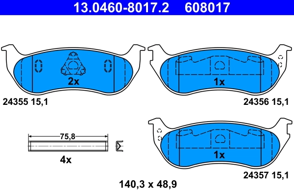 Brake Pad Set, disc brake 13.0460-8017.2