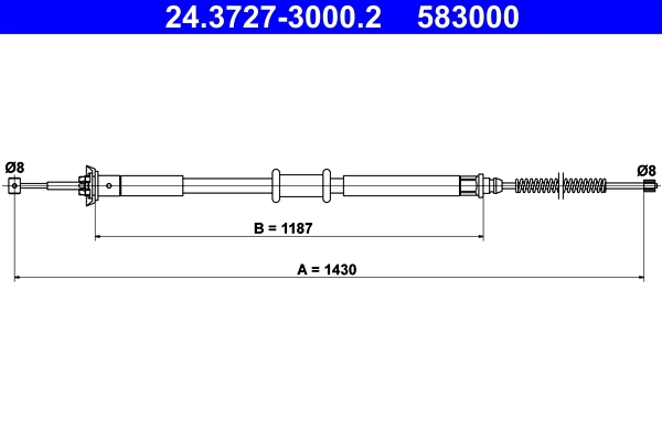 Cable Pull, parking brake 24.3727-3000.2