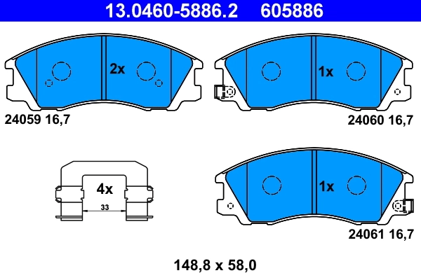Brake Pad Set, disc brake 13.0460-5886.2