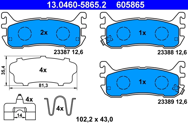 Brake Pad Set, disc brake 13.0460-5865.2