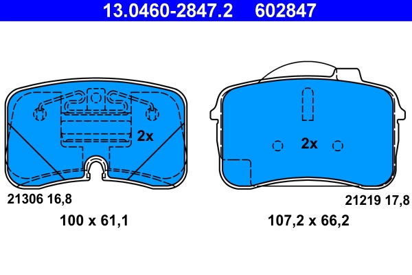 Brake Pad Set, disc brake 13.0460-2847.2