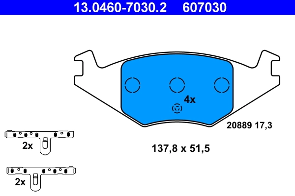 Brake Pad Set, disc brake 13.0460-7030.2
