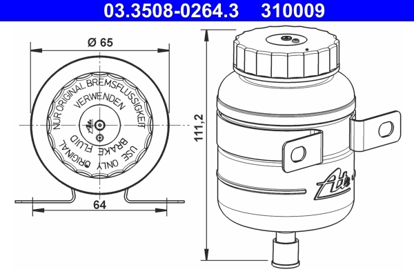 Fluid Reservoir, brake fluid 03.3508-0264.3