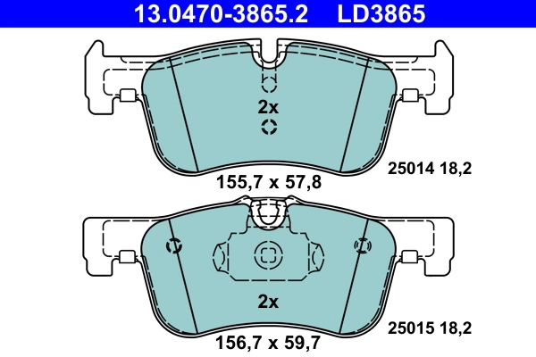 Brake Pad Set, disc brake ATE Ceramic 13.0470-3865.2