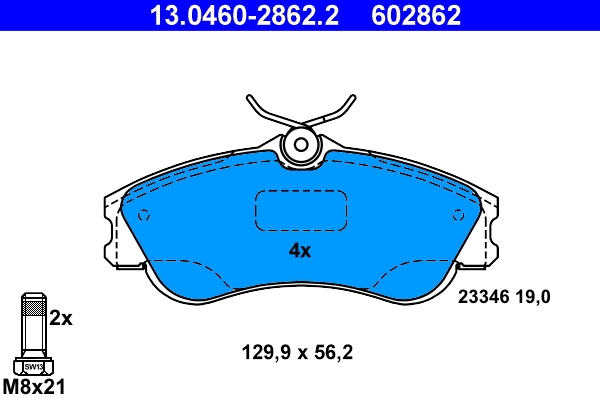 Brake Pad Set, disc brake 13.0460-2862.2