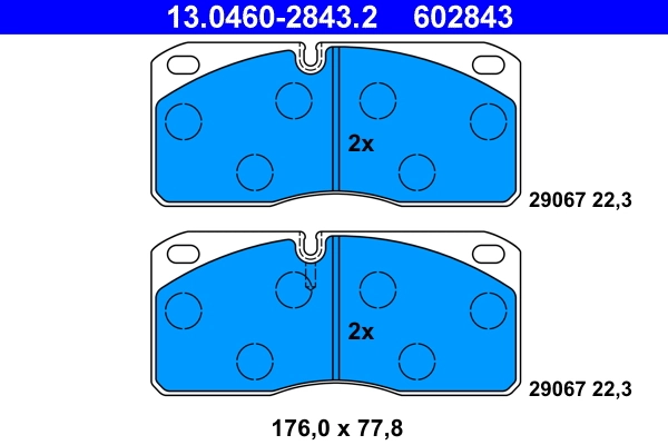 Brake Pad Set, disc brake 13.0460-2843.2