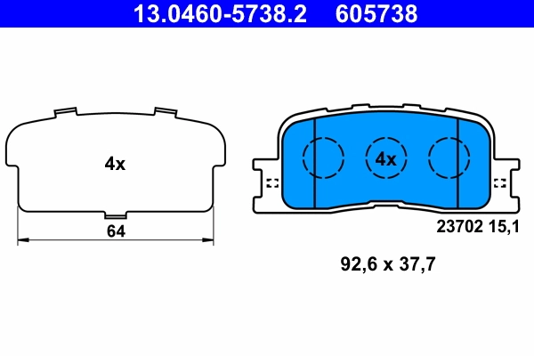 Brake Pad Set, disc brake 13.0460-5738.2