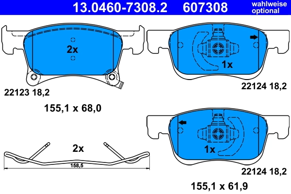 Brake Pad Set, disc brake 13.0460-7308.2