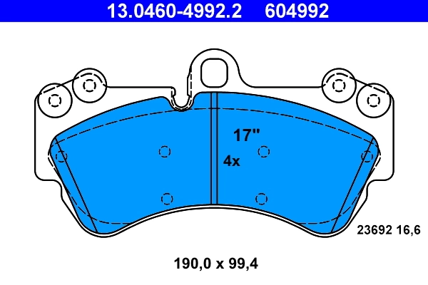 Brake Pad Set, disc brake 13.0460-4992.2