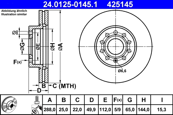 Brake Disc 24.0125-0145.1