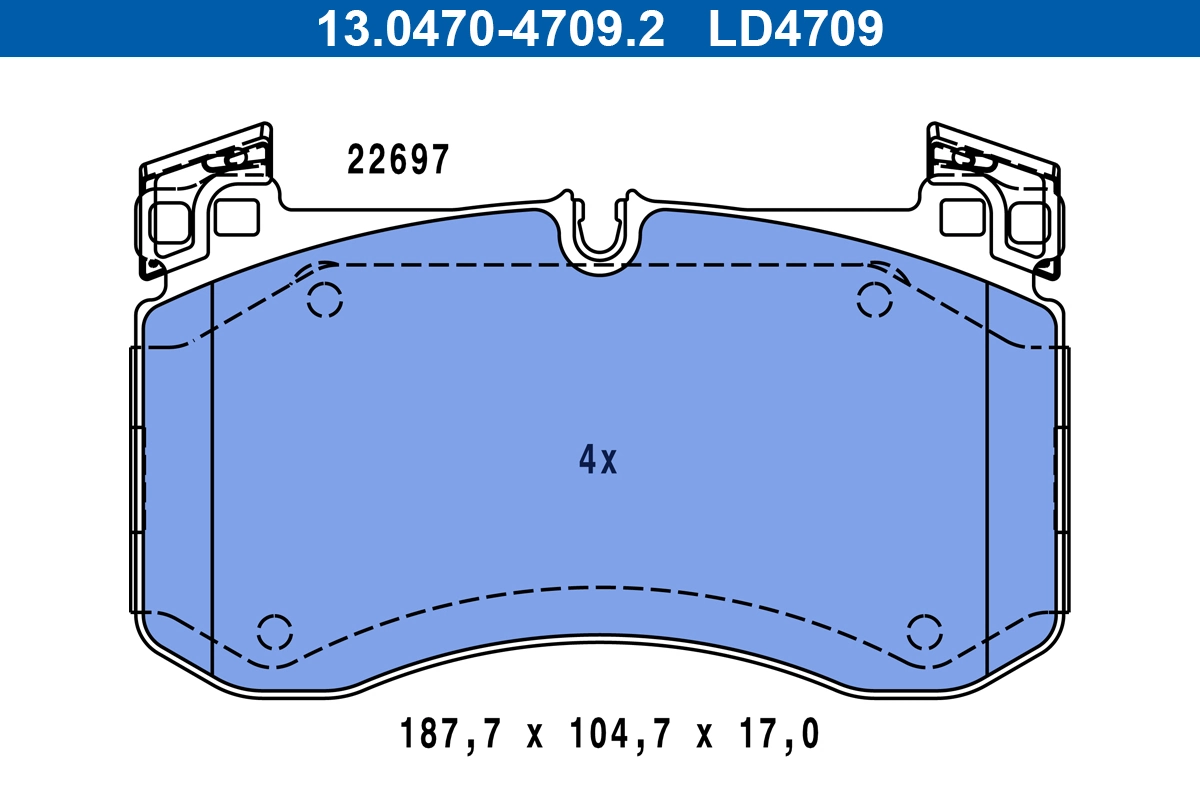 Brake Pad Set, disc brake ATE Ceramic 13.0470-4709.2