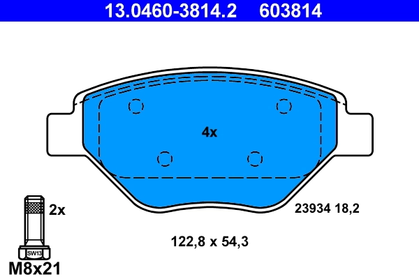 Brake Pad Set, disc brake 13.0460-3814.2