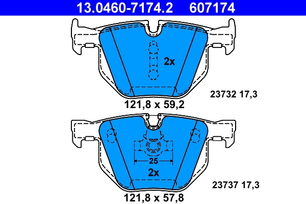 Brake Pad Set, disc brake 13.0460-7174.2