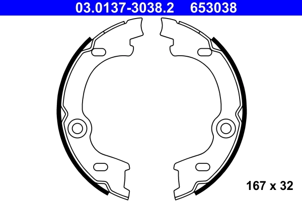 Brake Shoe Set, parking brake 03.0137-3038.2