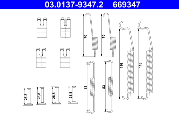 Accessory Kit, brake shoes 03.0137-9347.2
