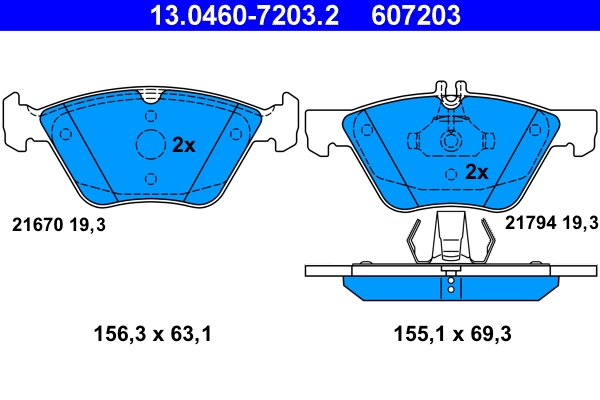 Brake Pad Set, disc brake 13.0460-7203.2