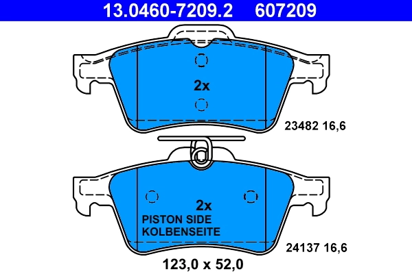 Brake Pad Set, disc brake 13.0460-7209.2