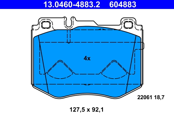Brake Pad Set, disc brake 13.0460-4883.2