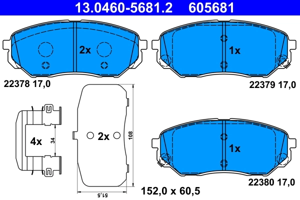 Brake Pad Set, disc brake 13.0460-5681.2