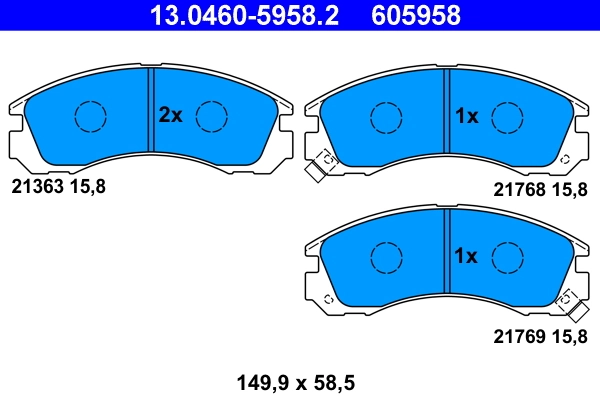 Brake Pad Set, disc brake 13.0460-5958.2