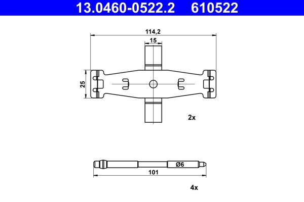 Accessory Kit, disc brake pad 13.0460-0522.2