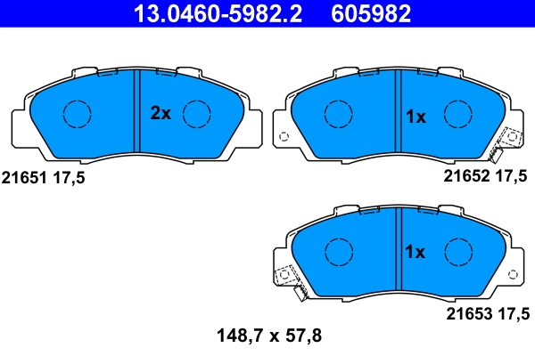 Brake Pad Set, disc brake 13.0460-5982.2