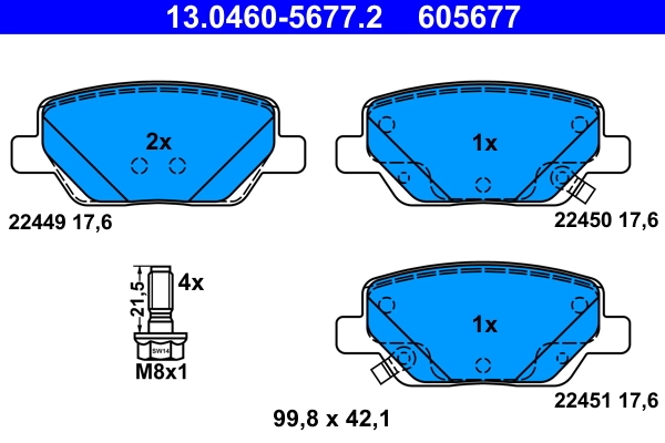 Brake Pad Set, disc brake 13.0460-5677.2