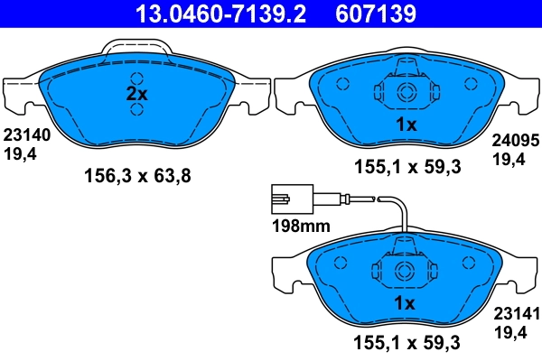 Brake Pad Set, disc brake 13.0460-7139.2