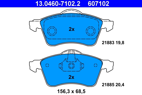 Brake Pad Set, disc brake 13.0460-7102.2