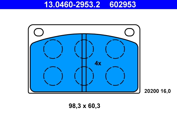 Brake Pad Set, disc brake 13.0460-2953.2