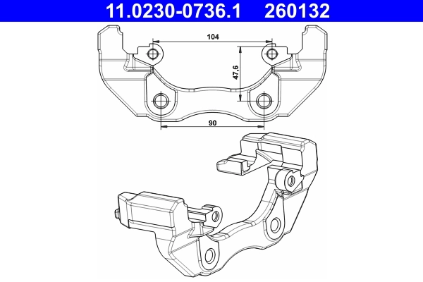Bracket, brake caliper 11.0230-0736.1