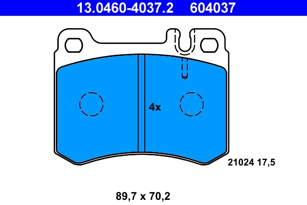 Brake Pad Set, disc brake 13.0460-4037.2