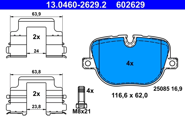 Brake Pad Set, disc brake 13.0460-2629.2